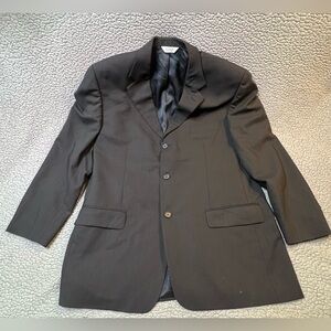 Joseph & Feiss Comfort Stretch Wool Mens Blazer Size 43 Regular Black Jacket